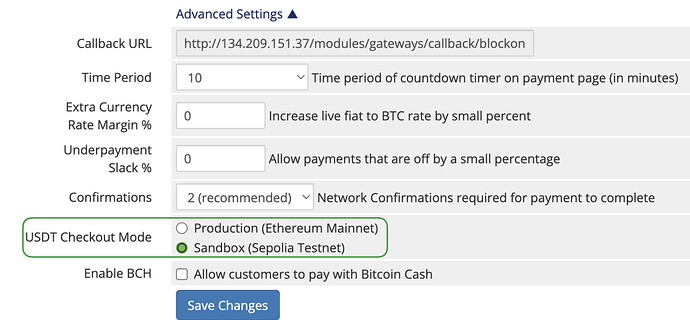 Select Mainnet or Testnet in Plugin's Advanced Settings