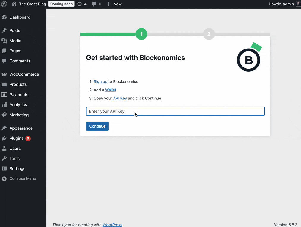 Setup Wizard on Plugin